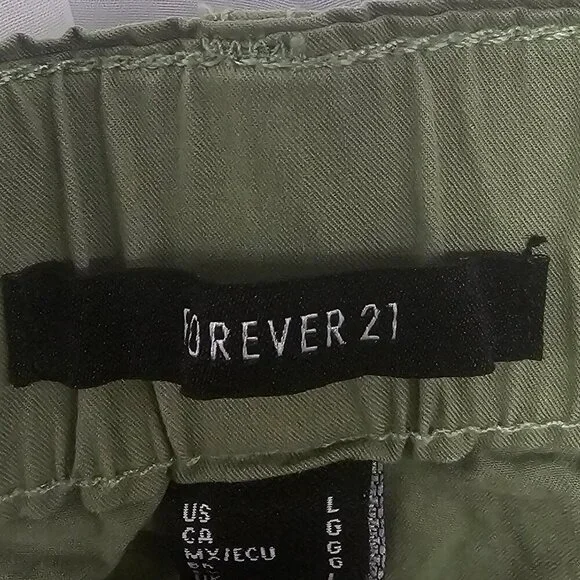 Forever 21 Olive Green Cargo Pants Gorpcore Hiking Utility L - Picture 9 of 12